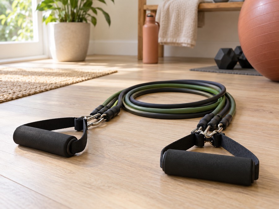Beispiel für ein Widerstandsband-Set mit Griffen