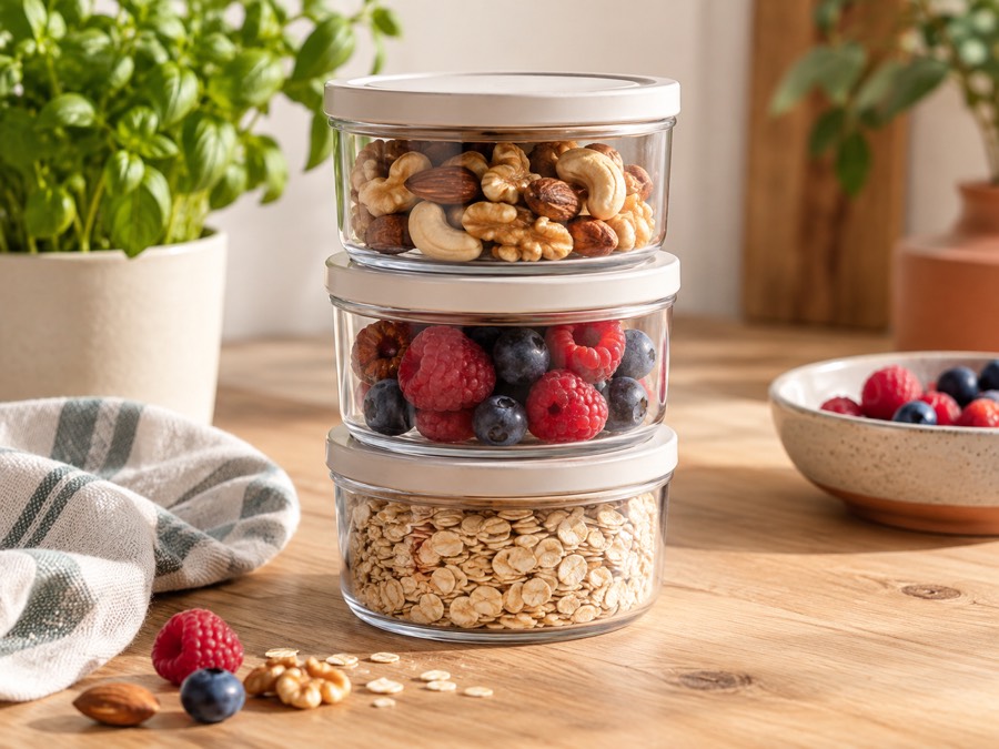 Beispiel für kleine Behälter mit Snacks